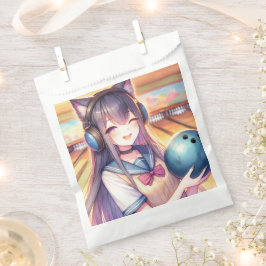 Hübsche Anime Girl im Bowling Geburtstagsparty Geschenktütchen