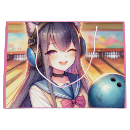 Hübsche Anime Girl im Bowling Geburtstagsparty Große Geschenktüte