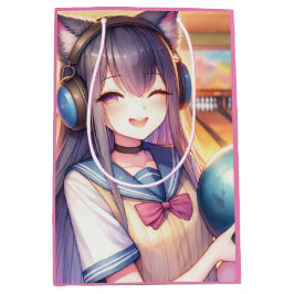 Hübsche Anime Girl im Bowling Geburtstagsparty Mittlere Geschenktüte