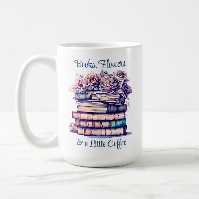 Hübsche antike Bibliothek und Vintage Rose Kaffeetasse (Links)