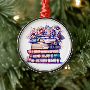 Hübsche antike Bibliothek und Vintage Rose Ornament Aus Metall