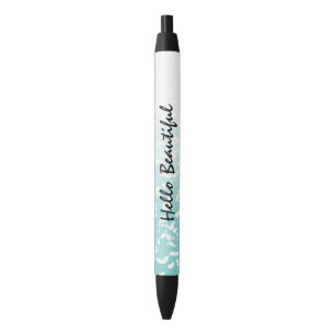 Hübsche Aqua White Ombre Animal Print Kugelschreiber