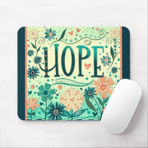 Hübsche Aquamarine Blumenhoffung Inspiriere Inspir Mousepad