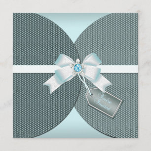 Hübsche Aquamarine Hochzeit Einladung mit Juwelier