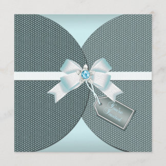 Hübsche Aquamarine Hochzeit Einladung mit Juwelier
