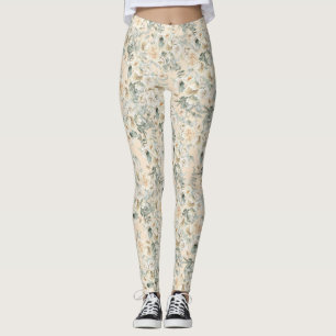 Hübsche Aquarell-Blumen-Leggings im Vintage-Stil Leggings