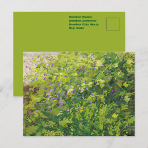 Hübsche Aquarell-Blumenstrauch-Grafik-Kunstmalerei Postkarte