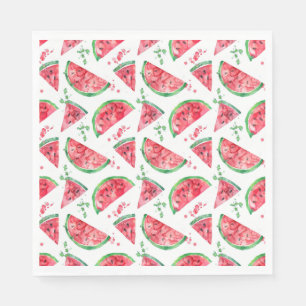 Hübsche Aquarell-Wassermelone Serviette