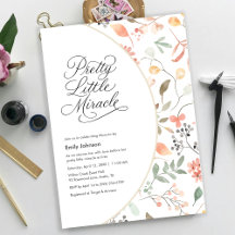 Hübsche Aquarell-Wildblumen-Baby-Party