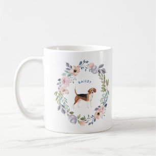 Hübsche Aquarellblume   Beagle Dog Kaffeetasse