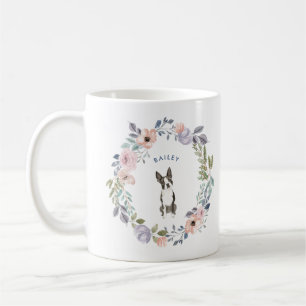 Hübsche Aquarellblume   Boston Terrier Dog Kaffeetasse