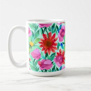 Hübsche Aquarellblume Kaffeetasse