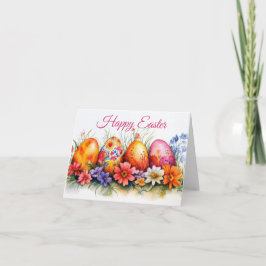 Hübsche Aquarelleier - Ostereier Karte