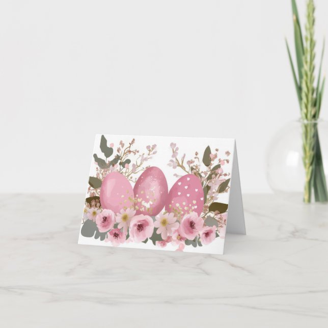 Hübsche Aquarelleier Ostereier Urlaubskarte Karte (Vorderseite)