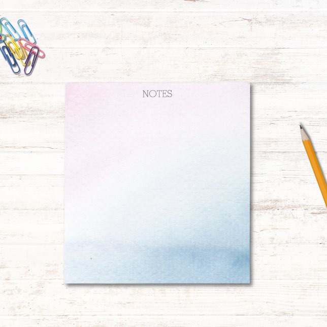 Hübsche Aquarellfarbe Rosa blaue Pastellfarbe Note Notizblock (Von Creator hochgeladen)