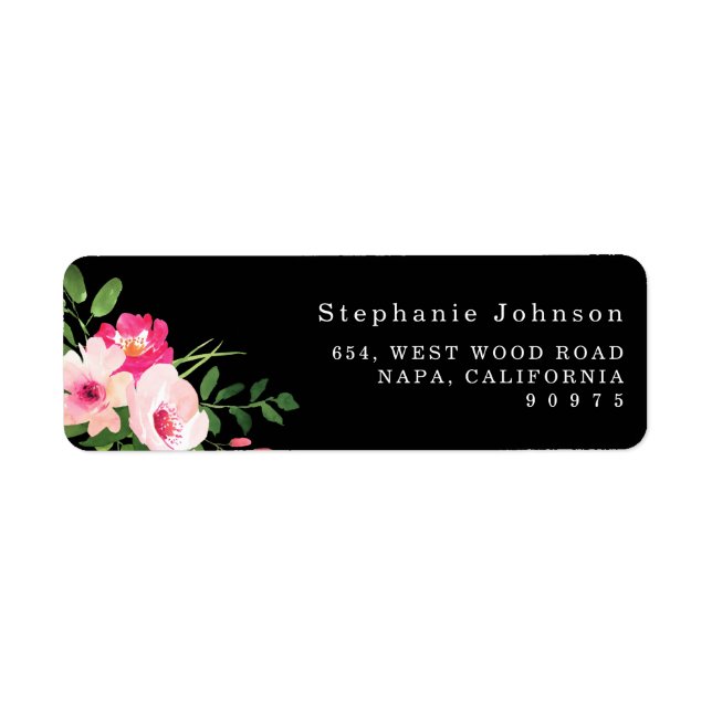 Hübsche Aquarellfarbe Rosa Rücksendeadresse (Vorne)