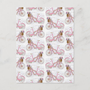 Hübsche Aquarellfarbe Vintages Fahrrad Postkarte