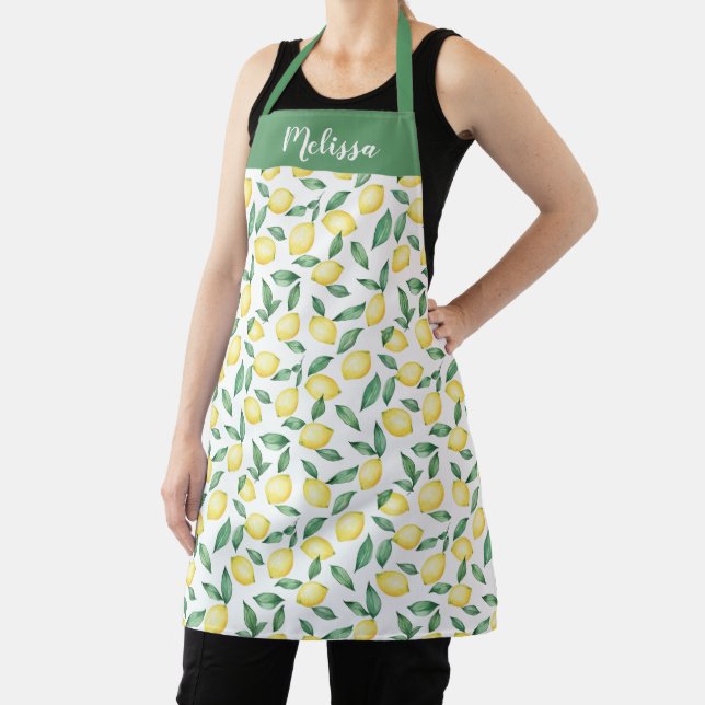 Hübsche Aquarellfarbe Zitrusfrüchte Personalisiert Schürze (InSitu)
