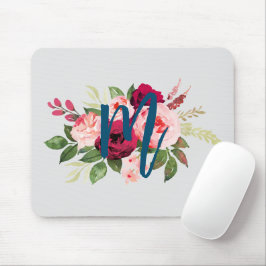 Hübsche Aquarellfarben Blume Erstrosa und Blau Mousepad