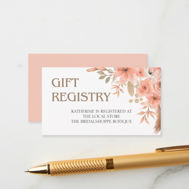 Hübsche Aquarellfarben-Blume Frühjahrsgeschenk-Reg Begleitkarte (Vorderseite/Rückseite Beispiel)