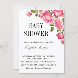 Hübsche Aquarellfarben Blume Garden Kinderdusche Einladung