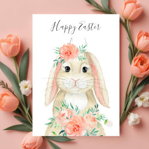 Hübsche Aquarellfarben Ostern Bunny Feiertagskarte