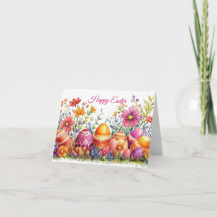 Hübsche Aquarellfarben Ostern Eizellkarte Karte