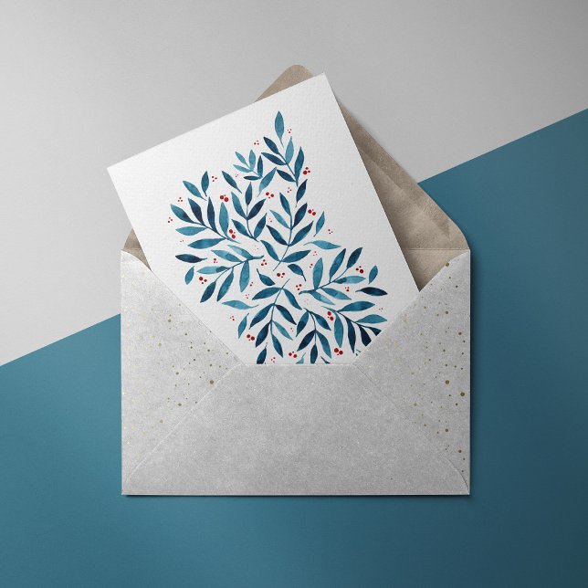 Hübsche Aquarellfarben - Türkis und Rot Postkarte (Von Creator hochgeladen)