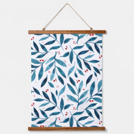 Hübsche Aquarellfarben - Türkis und Rot Wandteppich Mit Holzrahmen