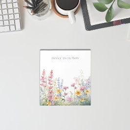 Hübsche Aquarellfarben-Wildblumen Notepad Notizblock