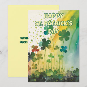 Hübsche Aquarellkarte St. Patrick's Day Card Feiertagskarte