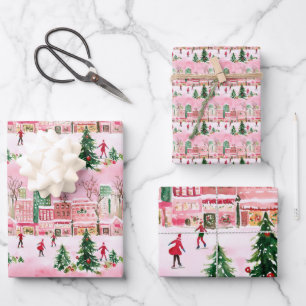 hübsche Aquarelltaufe Skaten Geschenkpapier Set