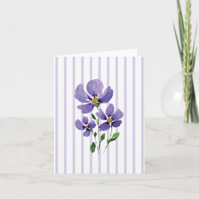 Hübsche Aquarellvioletten Karte (Vorderseite)