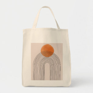 Hübsche Art Line Circle Print Tragetasche