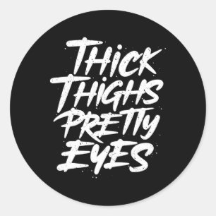 Hübsche Augen - Big Girls Gym Fitness Runder Aufkleber
