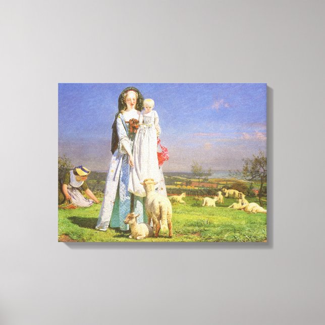 Hübsche Baa Lambs von Ford Madox Brown Leinwanddruck (Vorderseite)