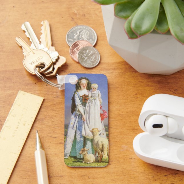 Hübsche Baa Lambs von Ford Madox Brown Schlüsselanhänger (Schreibtisch)