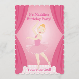 Hübsche Ballerina-Geburtstagsfeier Einladung