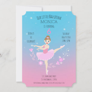 Hübsche Ballerina Girina Geburtstagsfeier Einladung