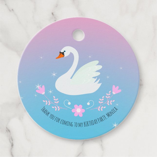 Hübsche Ballerina Girina Geburtstagsfeier Geschenkanhänger (Vorderseite)