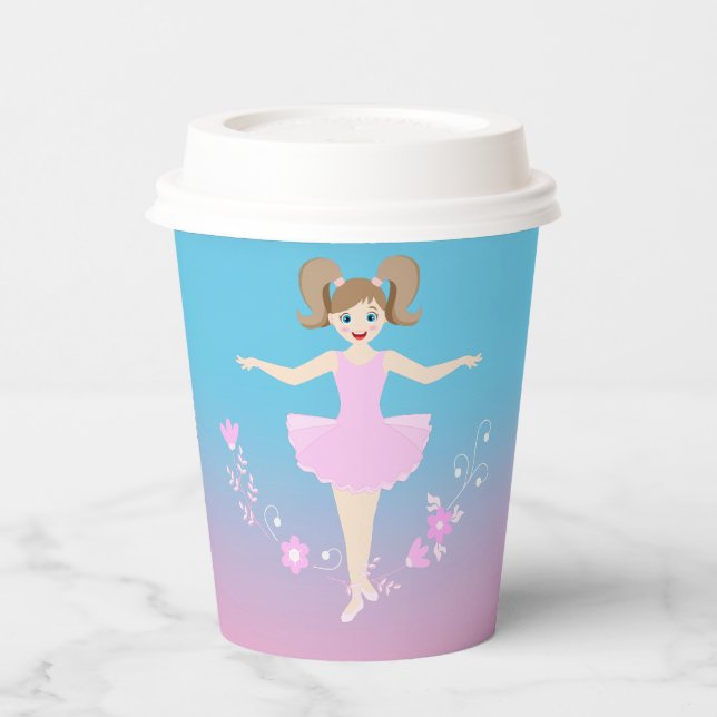 Hübsche Ballerina Girina Geburtstagsfeier Pappbecher (Links)
