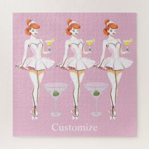 Hübsche Ballerina posiert mit Martini Thunder_Cove Puzzle