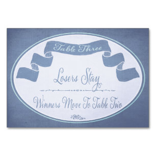 Hübsche Band Bunco Tabellen-Karte #3 Tischnummer