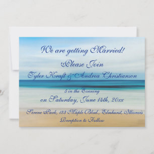 Hübsche Beach Ocean Waves Szene Hochzeitseinladung Einladung