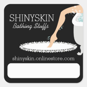 Hübsche Beinseife, hausgemacht Badewanne Schönheit Quadratischer Aufkleber