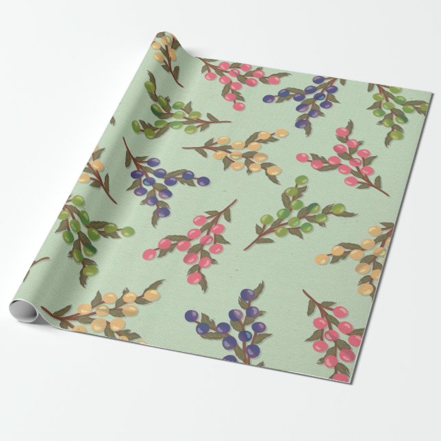 Hübsche Berries Geschenkpapier (Ungerollt)