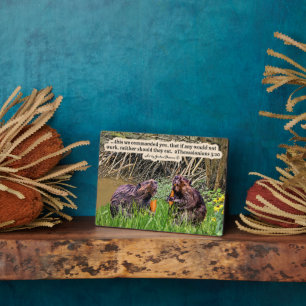 Hübsche Biber-Schrift Plaque 2Thessaloniki 3:10 Fotoplatte