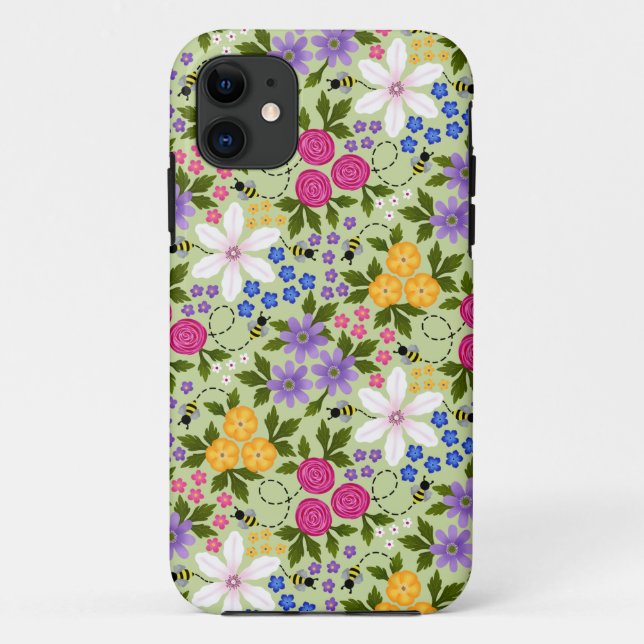 Hübsche Bienen und Buttercups Case-Mate iPhone Hülle (Rückseite)