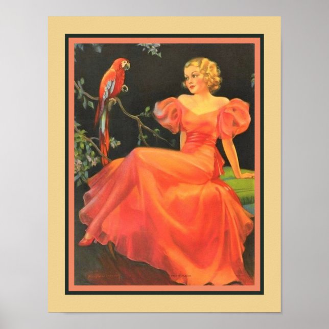 "Hübsche Bitte" Art Déco der 30er Jahre Poster (Vorne)