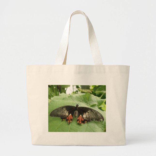 Hübsche Black Red and Gold Butterfly Tasche (Vorne)